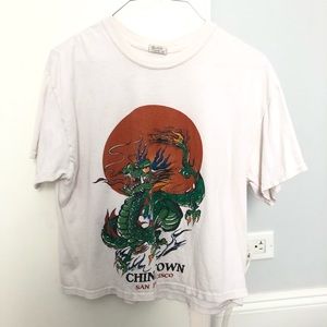 Brandy Melville Aleena Chinatown White Crop Top